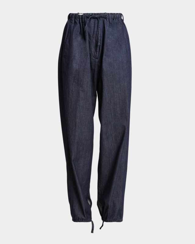Penra Denim Straight-Leg Ankle Pull-On Pants